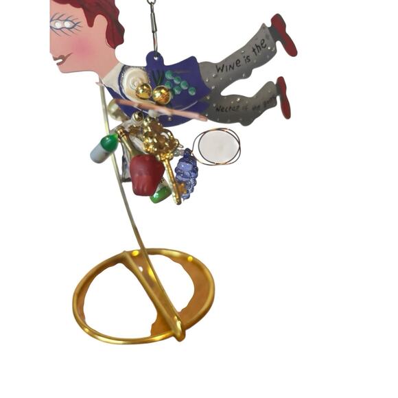 Vintage SILVESTRI by Karen Rossi Fanciful Flights Ornament Angel Wine Enthusiast - Picture 5 of 5